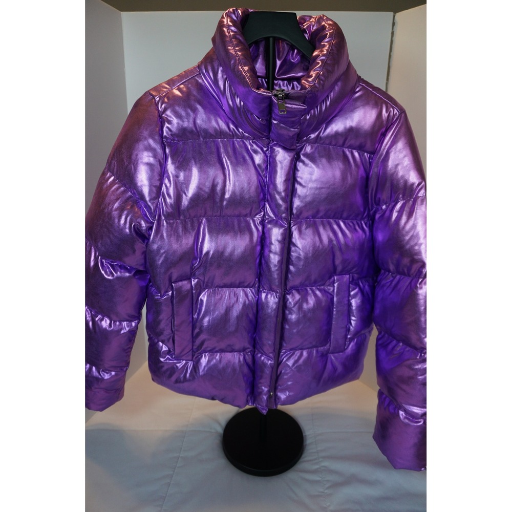 BuddyLove‎ Addison Metallic Purple Puffer Jacket Kids Large CG5487 High Shine
